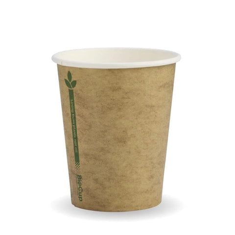 280ml / 8oz Kraft Coffee/Tea BioCup (Hot Beverages) - Each - FIG FOOD