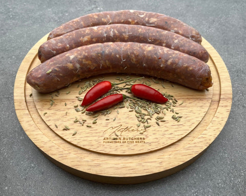 Free Range Calabrese Chilli & Fennel Sausages (Approx. 500g - 3 Sausages)-Mathews Butcher-iPantry-australia