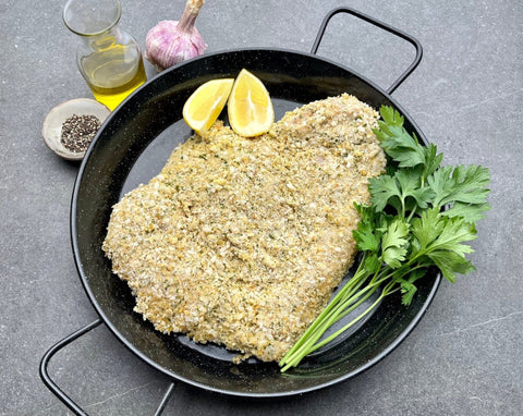 Free Range Chicken Schnitzel Garlic & Parsley (Approx. 500g - 1 Piece)-Mathews Butcher-iPantry-australia