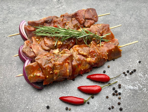 Free Range Rump Beef Marinated Skewers (Approx. 220g Per Skewer)-Mathews Butcher-iPantry-australia