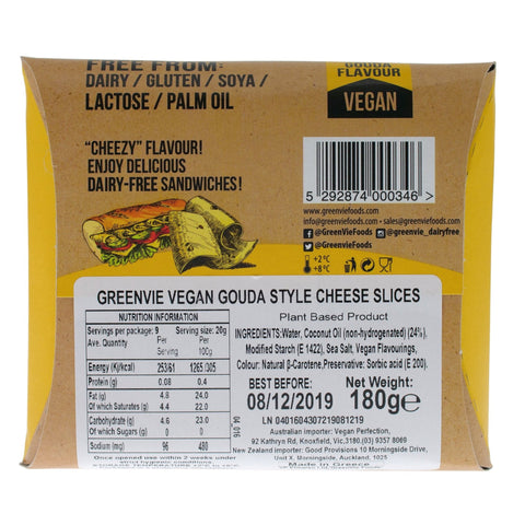 Green Vie Gouda Flavour Cheese Slices 180g-Catering Entertaining-Green Vie-iPantry-australia